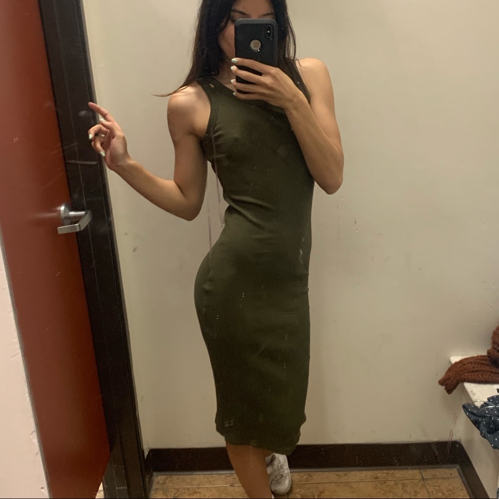 NAVY GREEN BODYCON DRESS